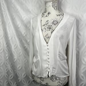 Free People White Button-Front Blouse